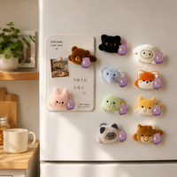 Magnifique aimant de réfrigérateur en peluche de dessin animé, pendentif magnétique en forme d'animal pour cadeau et décoration de chambre