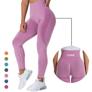Gran oferta, mallas de gimnasio de compresión elástica de cintura alta para mujer, nuevo diseño, estampado con espalda sin costuras para deportes al aire libre, Yoga - Product Image 5