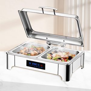 <span class=keywords><strong>Scaldavivande</strong></span> RRR in Acciaio Inox con Riscaldatore <span class=keywords><strong>Elettrico</strong></span>, Capacità 9L, Chafing Dish per Catering e Servizio - Product Image 1