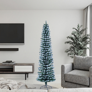 Haute qualité mince blanc écologique arbre de Noël moderne peu encombrant Base debout <span class=keywords><strong>TikTok</strong></span> tendance décor de vacances - Product Image 1