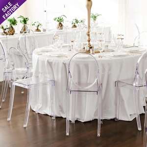 Factory Supply Round Black Outdoor Party Transparent Crystal <b>Chair</b> Monoblock Wedding Event Banquet Clear Acrylic <b>Chairs</b> - Product Image 1