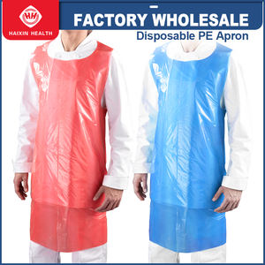 Hubei Haixin Tablier en plastique PE jetable bon marché Tabliers de cuisine imperméables de protection Adultes Robe longue blanche imperméable Vente en gros - Product Image 2