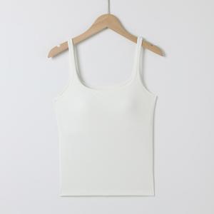 Cómodo nuevo estilo 100% algodón personalizado Silm Fit Spaghetti Stringer sin mangas camiseta sin mangas para <span class=keywords><strong>mujer</strong></span> - Product Image 5