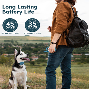 Köpekler için şarj edilebilir su geçirmez Bark kontrol elektronik eğitim yaka 4 modları emniyet kilidi tüm ırkları boyutları plastik mavi - Product Image 6