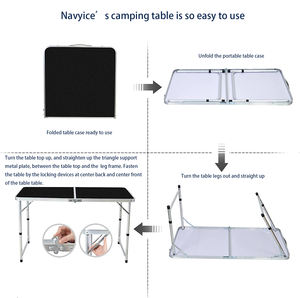 Mesa de Camping Plegable de 120 cm, Portátil, de Aluminio, Fácil de Instalar, Mesa de Playa Plegable de 1.2 m, Ligera, Ahorra Espacio - Product Image 3