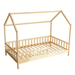 Meubles de chambre à coucher pour enfants en bas âge, <span class=keywords><strong>lit</strong></span> Montessori en bois, <span class=keywords><strong>lit</strong></span> pour enfants, <span class=keywords><strong>lit</strong></span> en forme de maison avec barrières de sécurité - Product Image 4