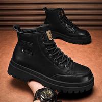 Nouvelles Bottes Printemps 2026 pour Hommes – Style Britannique Rétro, Chaussures en Cuir Montantes, Bottes de Travail Courtes et Mi-Montantes pour Hommes