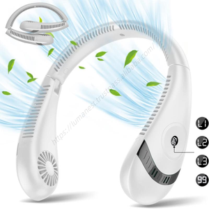 Ventilador Portátil de Cuello Colgante al por Mayor, Mini Ventilador Inalámbrico USB Recargable sin Aspas, Silencioso, Enfriador de Aire Acondicionado para Deportes - Product Image 1