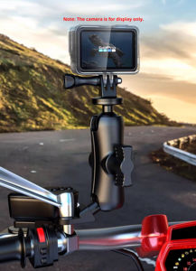 Support de téléphone pour moto en aluminium, adaptateur à boule, base, montage sur trou de rétroviseur, accessoires de vélo, pince à dégagement rapide, boule de 1 pouce - Product Image 6