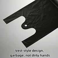 100 Sacs en plastique noirs en vrac à bas prix, sacs de courses en PE type T-shirt, sacs poubelles à poignées, taille personnalisée imprimée
