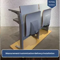 Chaise d'auditorium en bois au design moderne personnalisé, avec revêtement en tissu et alliage d'aluminium, pliable, pour salle de conférence universitaire et utilisation scolaire/salles à manger