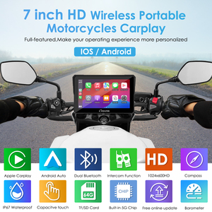 Système de navigation GPS pour moto Carpuride, système de détection d'angle mort (BSD), tablette de navigation, écran tactile 7 pouces, autoradio - Product Image 3