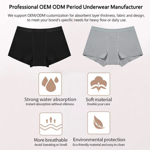 OEM Wholesale <strong>Women's</strong> Period <strong>Boxer</strong> Briefs Reusable Absorbent Leak Proof Cotton Menstrual <strong>Underwear</strong> Boyshort Panties for <strong>Women</strong> - Product Image 2