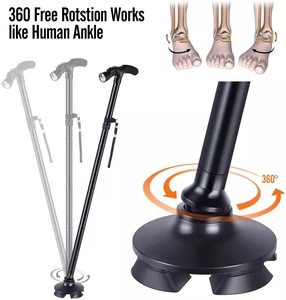 Bâtons de trekking <span class=keywords><strong>pliables</strong></span>, 2 béquilles de randonnée, canne légère à LED, manche en T, accessoire télescopique pour personnes âgées - Product Image 3