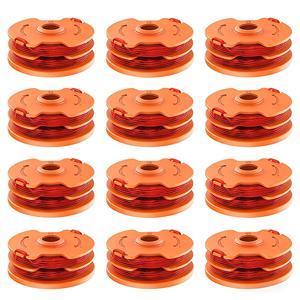 12 แพ็ค WA0007 สายเอ็นตัดหญ้าแบบม้วนพร้อมด้ายสำรอง 2x5 ม. (16 ฟุต) 1.6 มม. สำหรับ WORX WG116 WG118 WG119 วัสดุ ABS คุณภาพสูง - Product Image 1