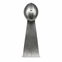 Trophée de football américain Weivista en résine argentée, sculpture artisanale, prix de la ligue de championnat