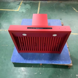 เครื่องดูดควันสแตนเลสสีแดงขนาด 30 นิ้ว 900CFM พร้อมรีโมทควบคุมแบบสัมผัส ไฟ LED อิเล็กทรอนิกส์ ควบคุมด้วยระบบ 3 สปีด ติดผนังสำหรับห้องครัว - Product Image 1