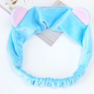 Cat Ear Headband Soft Plush Hairband For Bathing With Animal Design Gray And Pink Colors - Product Image 3