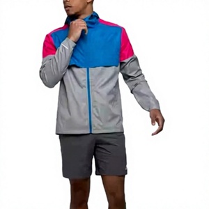Chaqueta Deportiva para Hombre, con Bloques de Color, Resistente al Viento, Transpirable, con Cierre de Cremallera, Cuello Mao, Corte Regular, para Invierno y Actividades al Aire Libre - Product Image 1