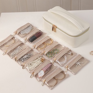 Taşınabilir PU deri seyahat takı saklama kutusu ayrı ayrı paket çantası küpe kolye yüzük bilezik depolama organizatör kutusu - Product Image 2