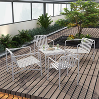 Ensemble de table et chaises de jardin en métal blanc imperméable, style nordique, pour l'extérieur – Vente chaude