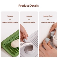 Tapis de drainage en silicone amélioré à boutons pour robinet, tapis de rangement pour évier de cuisine, tapis anti-fuite et antidérapant pour lavabo, emballage en sachet de Wenzhou