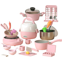 Mini ensemble de cuisine en plastique pour filles, véritable maison de jeu de cuisine avec cuisinière, ustensiles, boîte de rangement, cadeau pour les jeunes (7-14 ans)