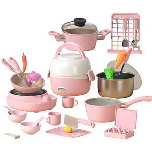 Mini ensemble de cuisine en plastique pour filles, véritable maison de jeu de cuisine avec cuisinière, ustensiles, boîte de rangement, cadeau pour les jeunes (7-14 ans) - Product Image 2