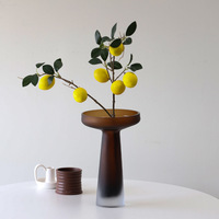 Vases en verre brun nordique sur pied, forme irrégulière cylindrique, pour table de salon, vase en verre coloré pour fleurs vintage