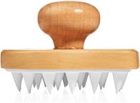 Brosse en bambou pour masser le cuir chevelu, exfoliant pour la tête avec poils en silicone, brosse à shampooing, produit très vendu