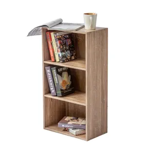 Modern tier bookshelf cube shelves & units wood color bookcase with storage living room wooden display shelving unit