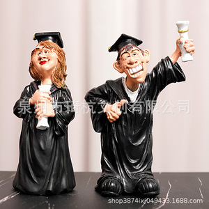 Figura Decorativa Creativa de Graduado con Título de Doctorado, en Resina Sintética, para Decoración de Sala de Estar, Regalo de Graduación - Product Image 4
