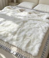 Peau de mouton véritable à poils longs en gros, 2m*2m, fourrure super douce et moelleuse pour la décoration intérieure de luxe