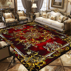 Tappeto di lusso Persian retrò stile europeo grande tappeto <span class=keywords><strong>per</strong></span> soggiorno <span class=keywords><strong>camera</strong></span> <span class=keywords><strong>da</strong></span> <span class=keywords><strong>letto</strong></span> guardaroba facile <span class=keywords><strong>da</strong></span> pulire antiscivolo morbido tappetino lavabile - Product Image 2