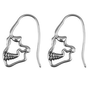 ต่างหูสแตนเลสชุบไทเทเนียมสำหรับผู้หญิง ดีไซน์หัวกะโหลก ขายส่งราคาถูก - Product Image 1