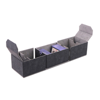 Boîte de rangement pour cartes de jeu en cuir PU personnalisable de haute qualité, à chargement par le haut, avec fermeture magnétique, impression couleur intégrale et logo gaufré pour