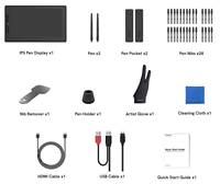 Stylet de dessin numérique VEIKK VK1200V2 avec 16384 niveaux de pression, tablette graphique avec écran pour ordinateur portable et ordinateur de bureau