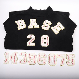 Parche de béisbol de Softball, obra de arte de béisbol de chenilla brillante con letras y números, nuevo - Product Image 5