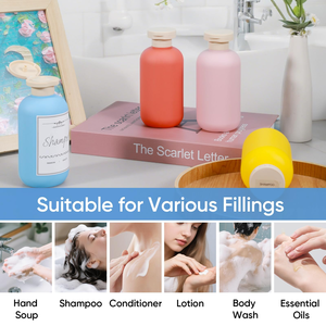 Transparent Soft Touch Shampoo and Conditioner Body Lotion Hair Oil <b>Plastic</b> Squeeze Bottles with Lock Twist <b>Cap</b> - Product Image 4