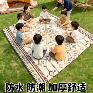 เสื่อปิกนิกกันน้ำสำหรับตั้งแคมป์กลางแจ้ง รูปทรงสี่เหลี่ยมผืนผ้า ผ้าอ๊อกซ์ฟอร์ดหนา พกพาสะดวก ทำความสะอาดง่าย - Product Image 4