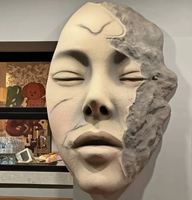 Sculptures de masques faciaux en résine sur mesure, figurines en fibre de verre, décorations pour bars, parcs et places publiques