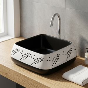 Meilleur ensemble de meubles de salle de bain modernes en porcelaine de qualité AA, lavabo rectangulaire en céramique artistique à poser, pour usage hospitalier - Product Image 6