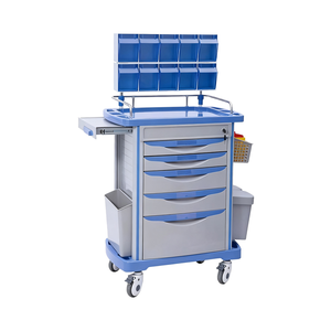 병원 응급 의료 트롤리 마취 병원용 ABS 플라스틱 및 금속 가구가있는 간호 의학 트롤리 - Product Image 4