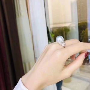 แหวนเงินแท้ S925 อุปกรณ์เสริมสำหรับทำเครื่องประดับ DIY พร้อมลูกปัดกลมขนาด 9-10 มม. รุ่น 10172 แหวนซ่อนไข่มุกสำหรับเครื่องประดับมุก - Product Image 4