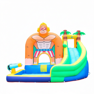 Inflatable Water <b>Slide</b> Bounce House with Splash <b>Pool</b> and Climbing Area for Outdoor Kids Play - Product Image 1