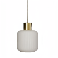 Décor à la maison nordique moderne led suspension nervuré verre opale abat-jour or support de lampe pour salle à manger cuisine chambre