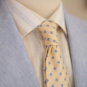 Traje Casual para Hombre MTM, Azul Claro, Mezcla de Lana, Seda y Lino, Blazer con Forro Parcial y Diseño Espigado, Transpirable para Verano - Product Image 5