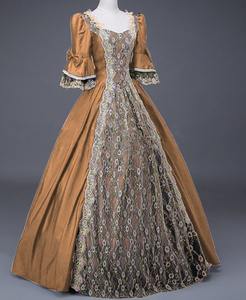 Vestido Maxi Elegante <span class=keywords><strong>de</strong></span> Fiesta Formal para Princesa, Reina, Estilo <span class=keywords><strong>Palacio</strong></span>, con Encaje Medieval, Cuello Cuadrado, Renacentista, Victoriano - Product Image 5