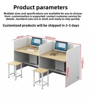 Bureau d'ordinateur multifonctionnel, durable et écologique pour étudiants, avec rangement pour tables d'examen scolaires et cloisons d'intimité intégrées