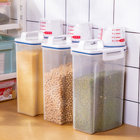 BEEMAN Contenant Alimentaire Hermétique Grande Capacité Distributeur de Riz et Céréales en Plastique avec Tasse à Mesurer Organisateur de Cuisine